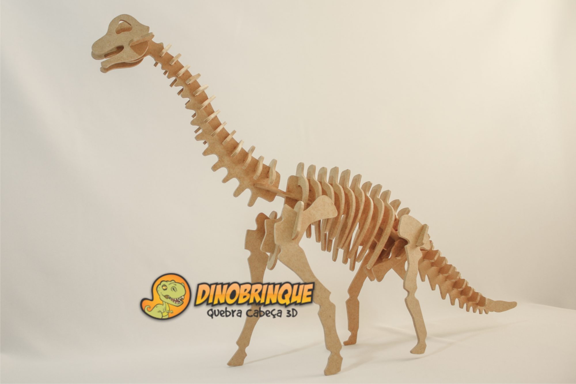 Brinquedo Pedagógico Madeira T-Rex 3D 51 Peças