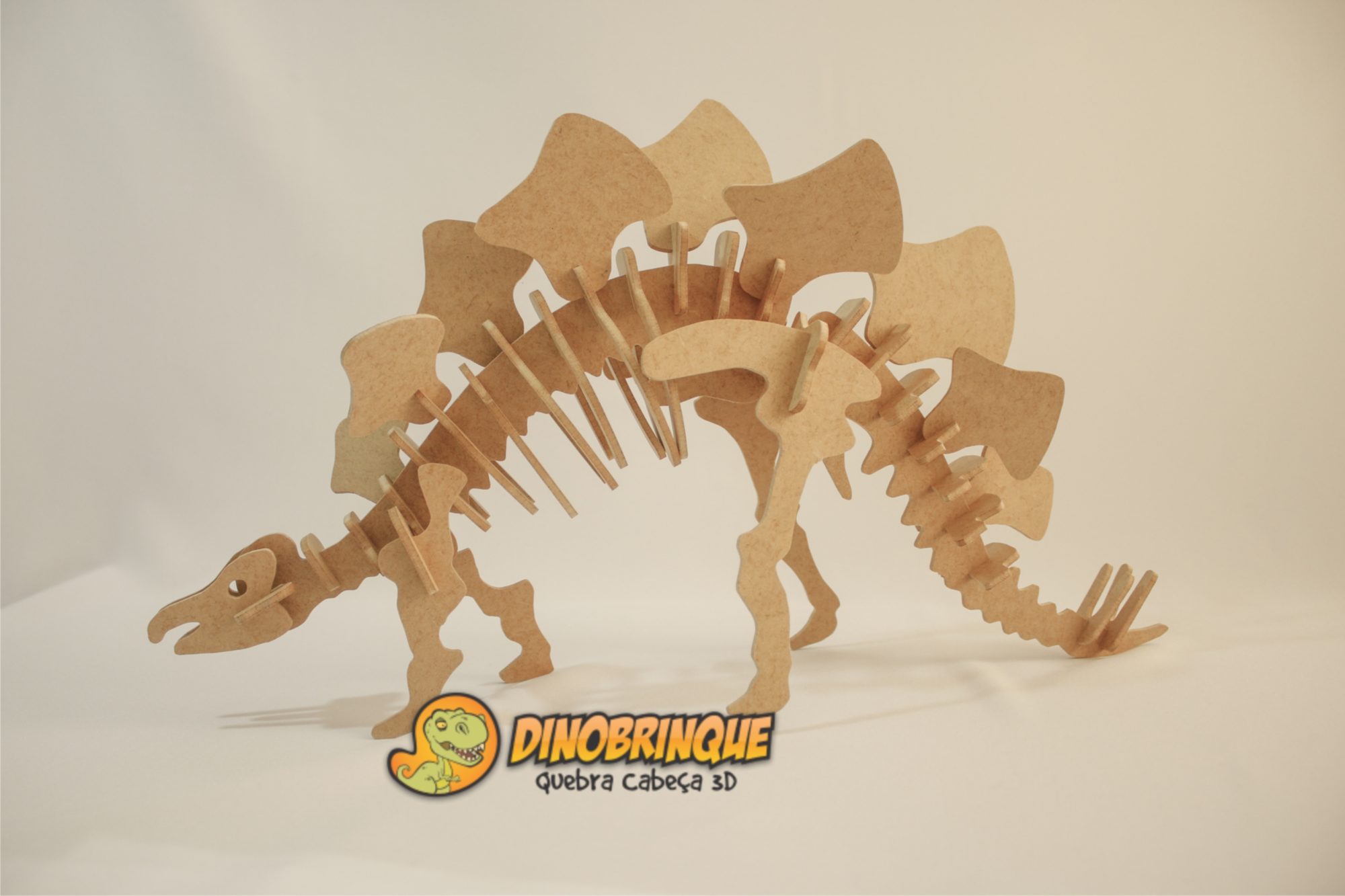 Brinquedo Pedagógico Madeira T-Rex 3D 51 Peças